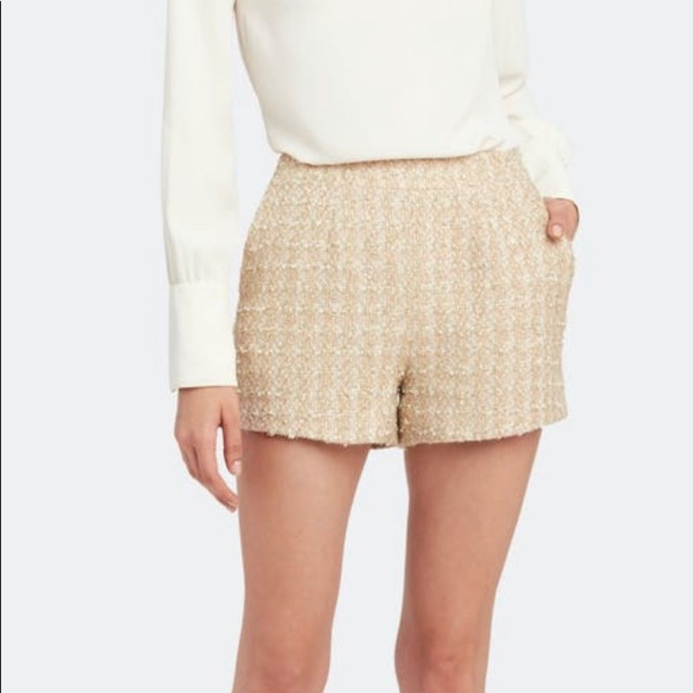 L'AGENCE Beige Tweed Shorts